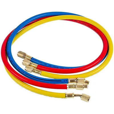 Набор шлангов заправочных B336-S (3 шт × 900 мм, 1/4″-1/4″ SAE) для фреона R22 R134 R502