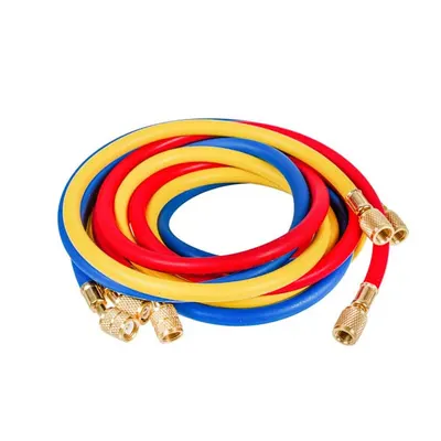 Набор шлангов заправочных C360-S (3 шт × 1500 мм, 1/4″-5/16″ SAE) для фреона R410A