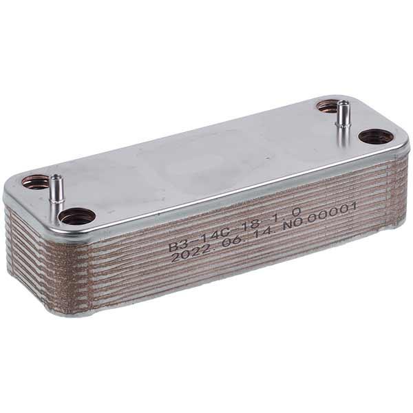 Теплообменник пластинчатый для газового котла Demrad, Protherm, Ariston 3003200018, 18 пластин