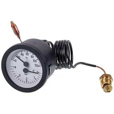 Термоманометр для газового котла Junkers/Bosch/Buderus, Protherm 7098311, 0-4 бар, 0-120 °C, аналог