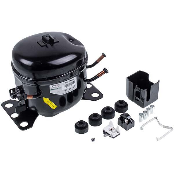 Компрессор для холодильника WhiceTech L69QDYG, R600a, 130 Вт, с пусковым реле