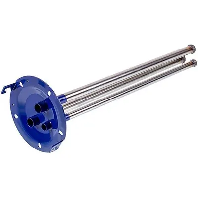 Фланец под сухие ТЭНы для бойлера Ariston 65118364, D=125 мм, L трубок=385/385/385 мм, анод M6