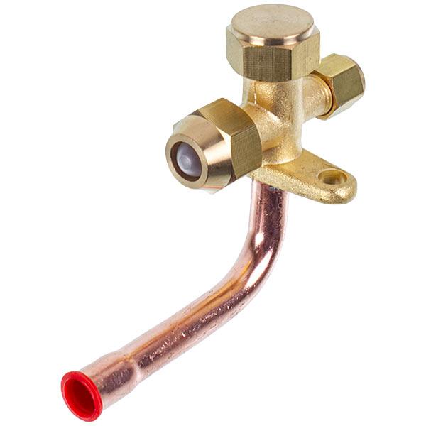 Кран сервисный угловой 90° для кондиционера 3/8″