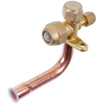 Кран сервісний кутовий 90° для кондиціонера 1/2″