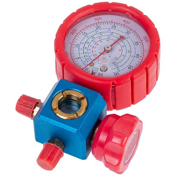 Колектор манометричний 1-вентильний DBF-L-01HGF (R22, R410A, R134A, R404A) високого тиску (1/4″-1/4″ SAE)