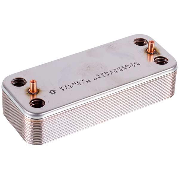 Теплообменник пластинчатый Zilmet (16 пластин) для газового котла Ariston, Ferroli, Biasi, Viessmann BI1001102