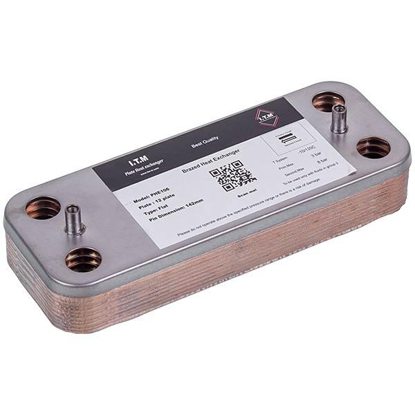 Теплообменник пластинчатый для газового котла Ariston BS/Clas/Genus/Egis Plus 65116314, 12 пластин, I.T.M.