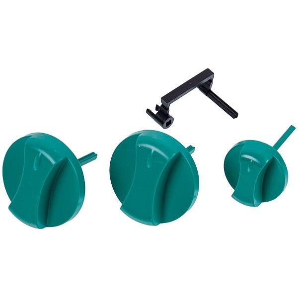 Комплект ручек управления зеленых для газового котла Vaillant atmo/turboMAX pro/plus 114286, 3 шт