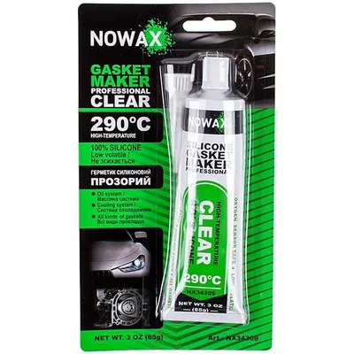 Герметик силіконовий високотемпературний Nowax NX34309, 85 г, прозорий