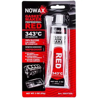 Герметик силіконовий високотемпературний для прокладок Nowax NX37309, 85 г, червоний