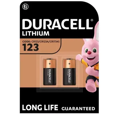Батарейка Duracell CR123, 3 В, 2 шт