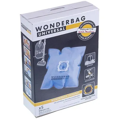 Набір мішків Wonderbag Classic і адаптер для пилососа Rowenta WB406140, 5 шт