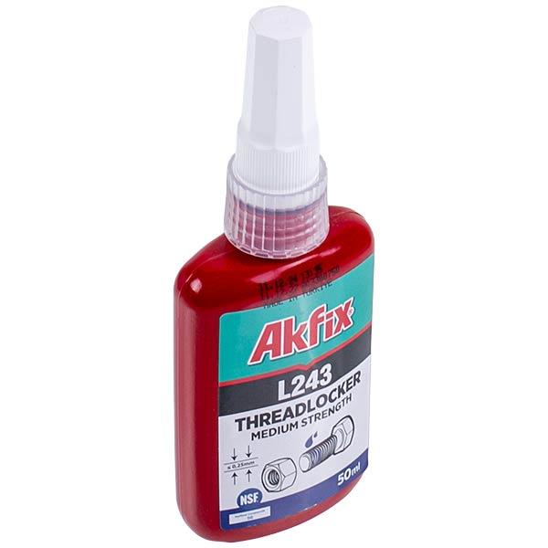 Фиксатор резьбы средней прочности для разборных соединений Akfix Threadlocker L243, 50 г, синий