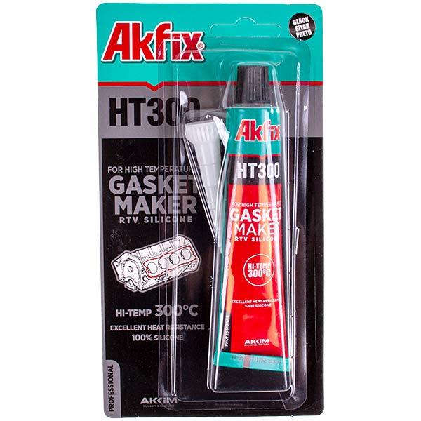 Герметик силіконовий термостійкий Akfix HT300, 50 мл, чорний