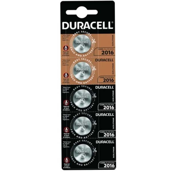 Батарейка Duracell CR2016, 3 В, 5 шт