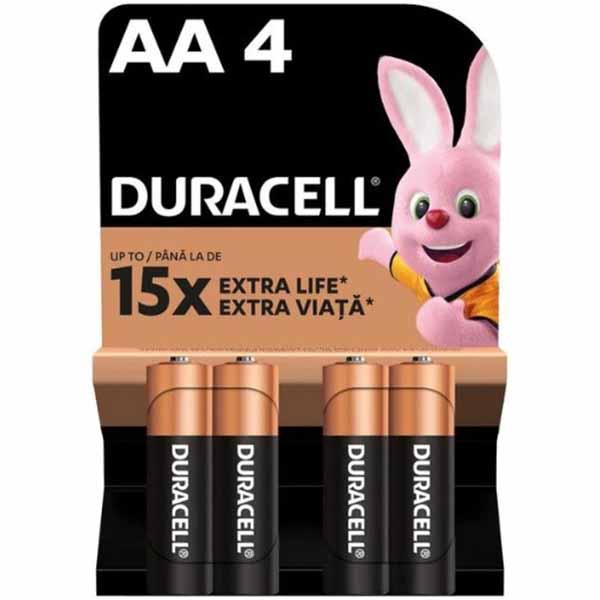 Батарейка Duracell AA LR6/MN1500, 1,5 В, 4 шт