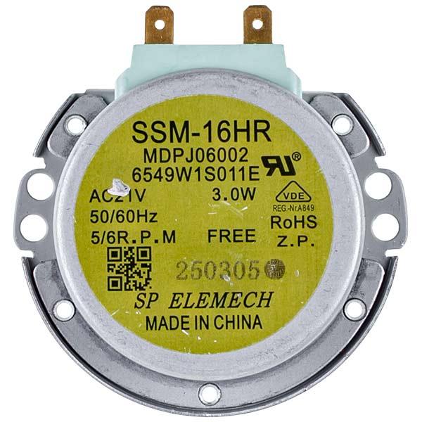 Двигун піддона для мікрохвильової печі LG 6549W1S011E SSM-16HR, 5/6 об/хв, 21 В, 180 мА, 3 Вт, H штока=8,5 мм