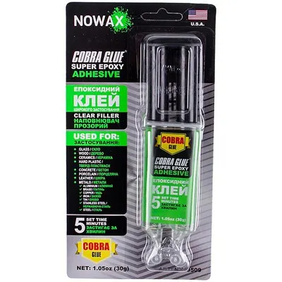 Клей епоксидний двокомпонентний Nowax Super Epoxy Adhesive NX49509, 30 г, прозорий