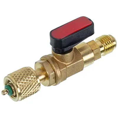 Кран на литровый баллон для заправки фреона R600 (1/4″) RTM BV-01