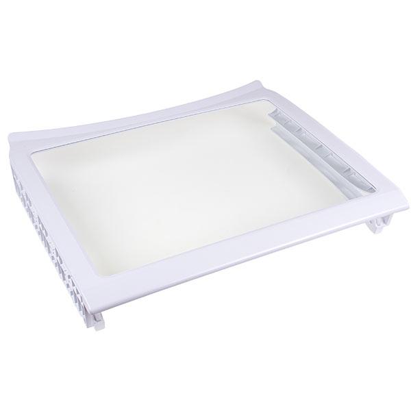 Полиця (нижня) для холодильника Samsung DA97-06440B, 470×395 мм (скляна, з обрамленням)