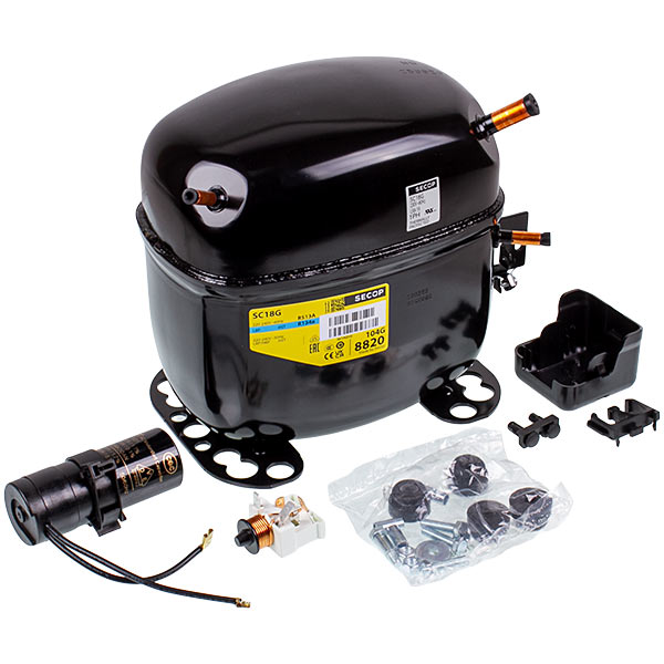 Компрессор для холодильника Secop (Danfoss) SC18G (104G8820), R134a, 391 Вт, с пусковым реле 117U6019