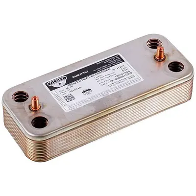 Теплообмінник пластинчастий для газового котла Ariston, Chaffoteaux 17B1901444, 14 пластин